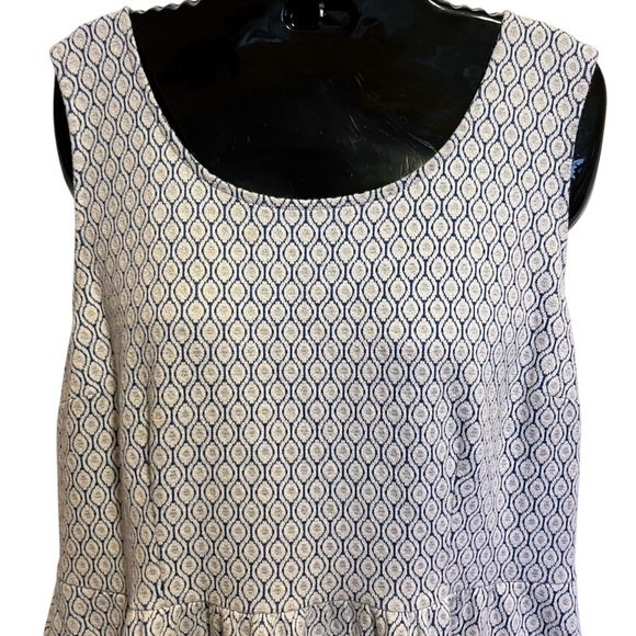 ModCloth XL Fit & Flare Dress Nautical Preppy Silver Sparkle, Deep Pockets 50s - Picture 2 of 10